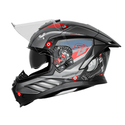 Steelbird Sbh-57 Fighter F8 Black Gray Full face Helmet