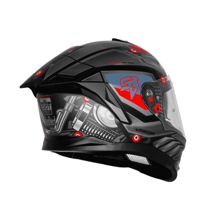 Steelbird Sbh-57 Fighter F8 Black Gray Full face Helmet