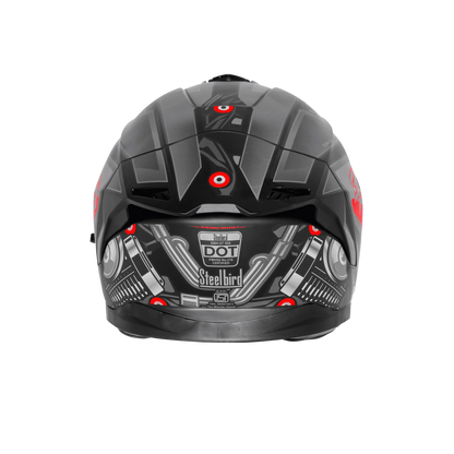 Steelbird Sbh-57 Fighter F8 Black Gray Full face Helmet