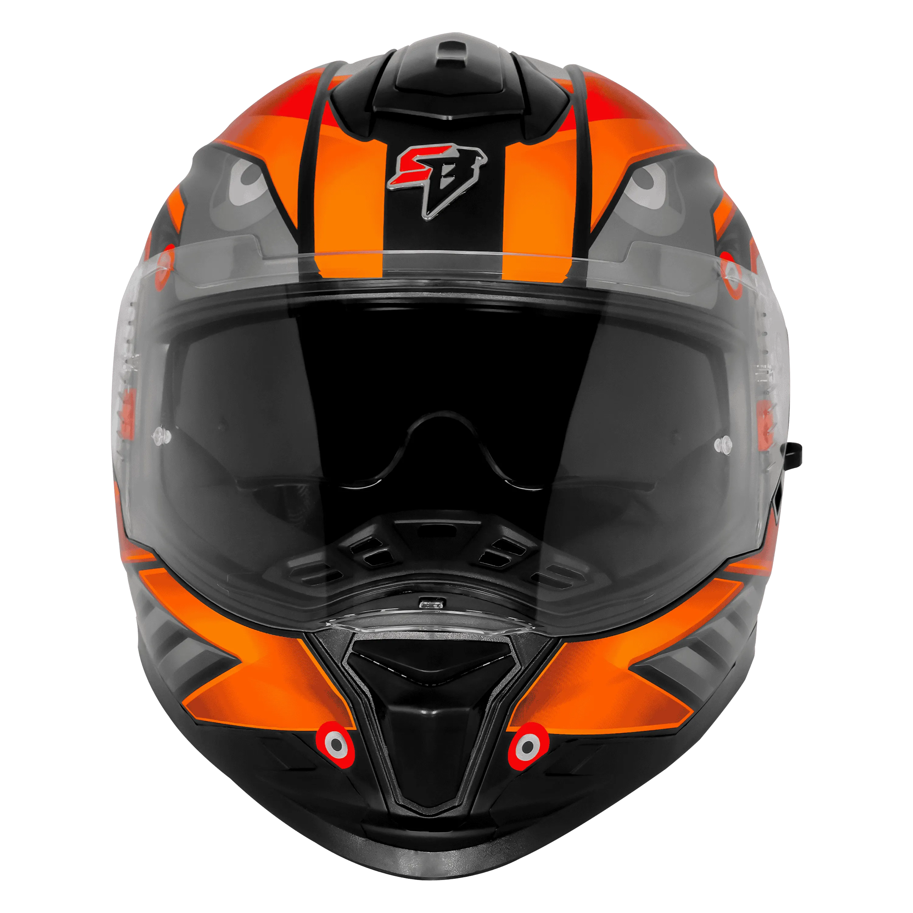 Steelbird Sbh 57 Fighter F8 Black Orange Full Face Helmet