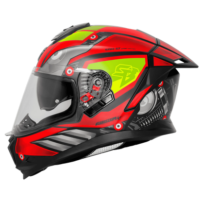 Steelbird Sbh-57 Fighter F8 Black Red Full face Helmet