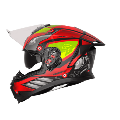 Steelbird Sbh-57 Fighter F8 Black Red Full face Helmet