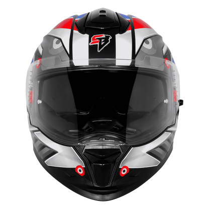 Steelbird Sbh-57 Fighter F8 Black White Full Face Helmet