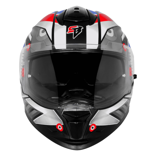 Steelbird Sbh-57 Fighter F8 Black White Full Face Helmet