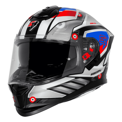 Steelbird Sbh-57 Fighter F8 Black White Full Face Helmet