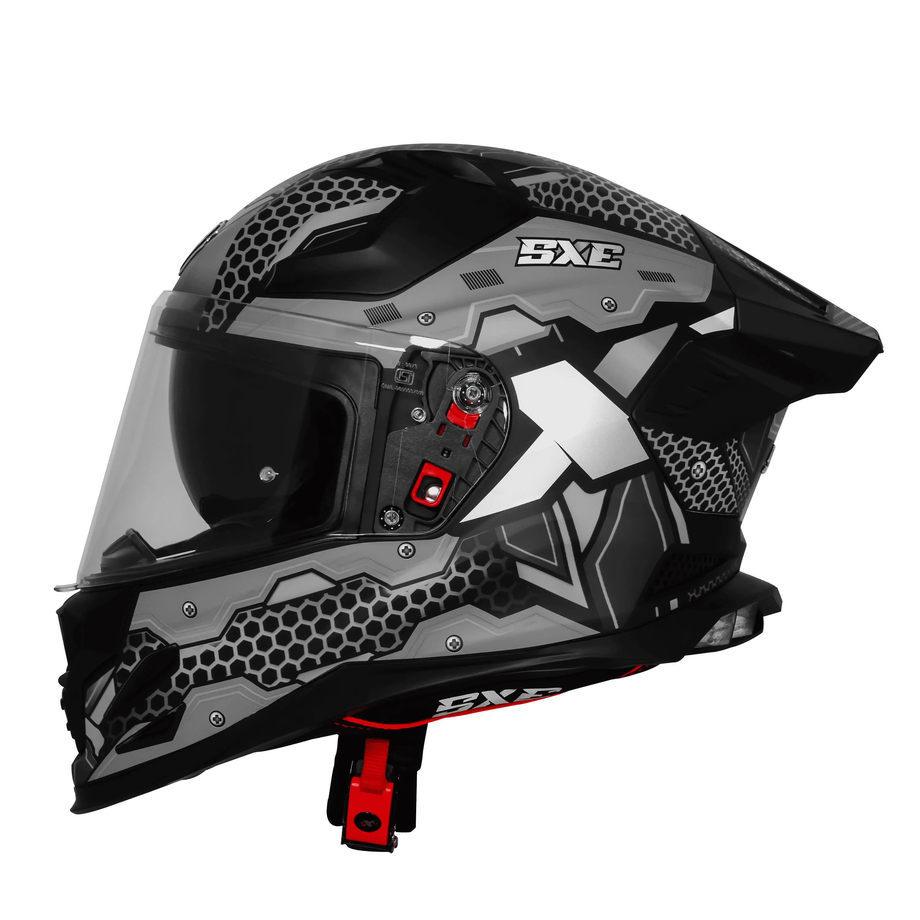 Steelbird Sbh-61 Sxe St2 Black With Grey Full Face Helmet