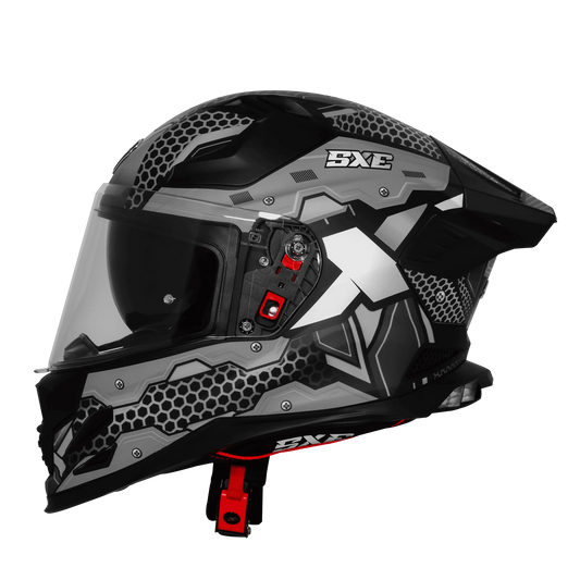 Steelbird Sbh-61 Sxe St2 Black With Grey Full Face Helmet