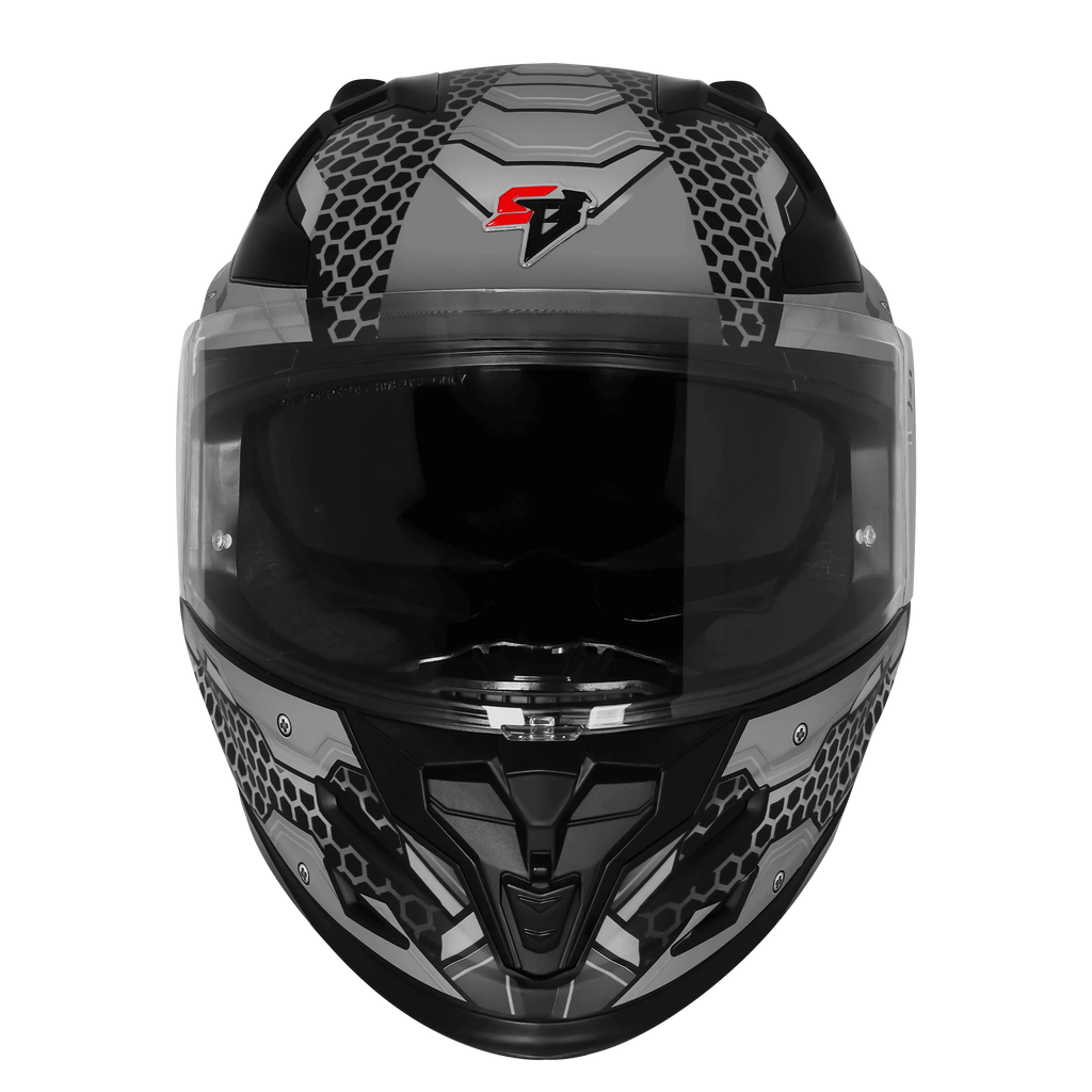 Steelbird Sbh-61 Sxe St2 Black With Grey Full Face Helmet