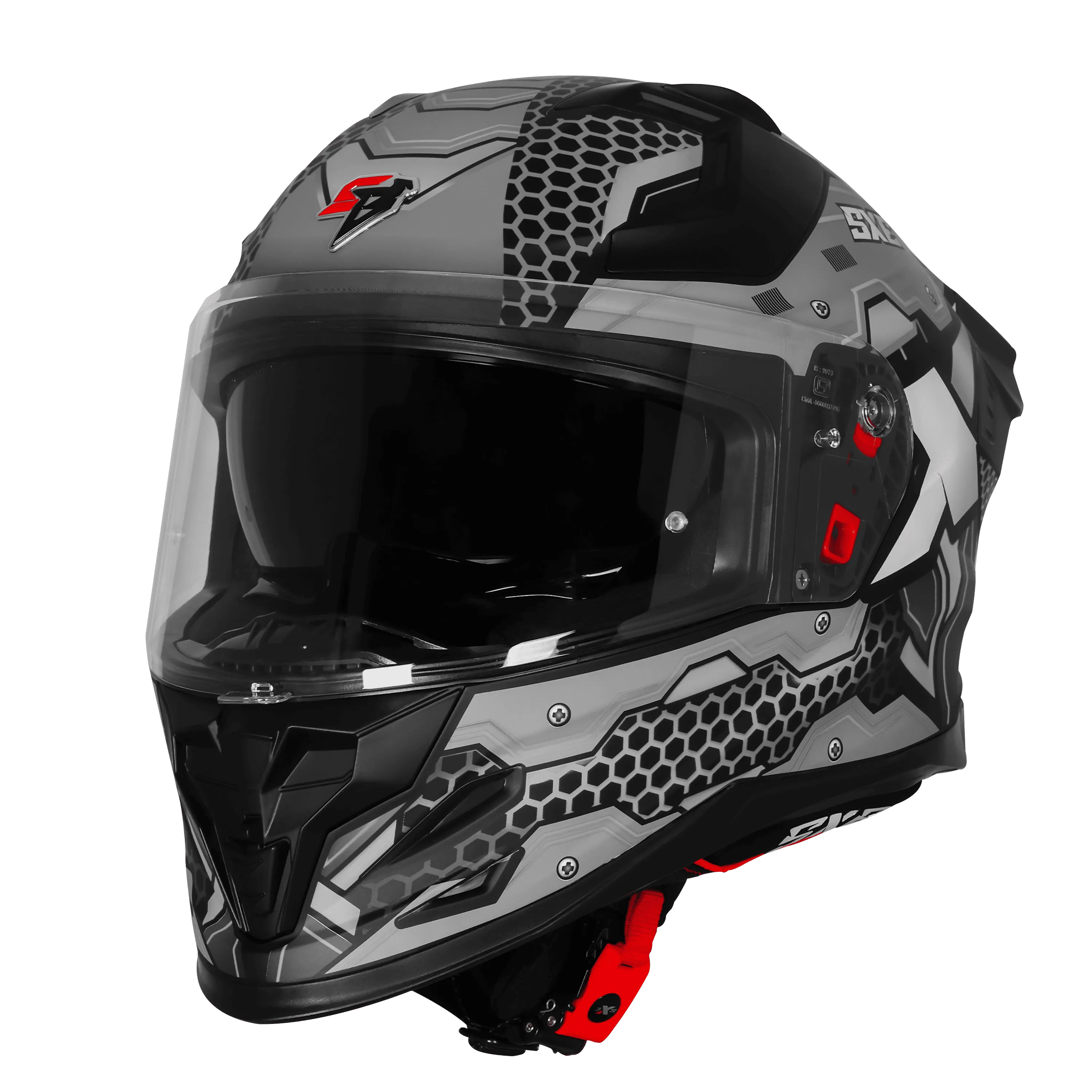 Steelbird Sbh-61 Sxe St2 Black With Grey Full Face Helmet