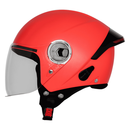 Steelbird Sbh-64 Zip Rf cherry red Half Face Helmet