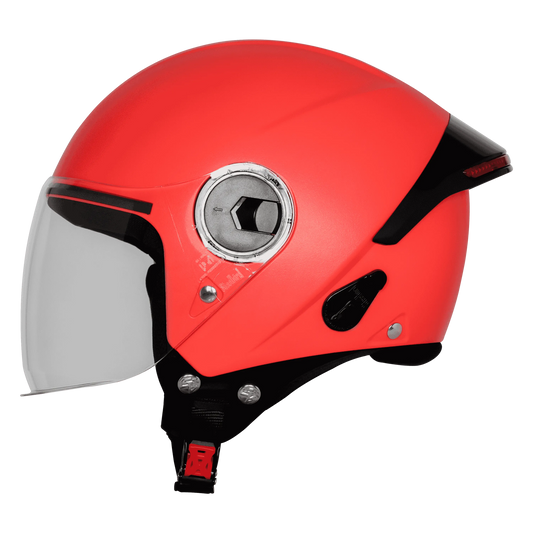 Steelbird Sbh-64 Zip Rf cherry red Half Face Helmet
