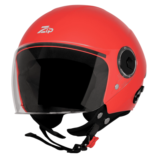 Steelbird Sbh-64 Zip Rf cherry red Half Face Helmet