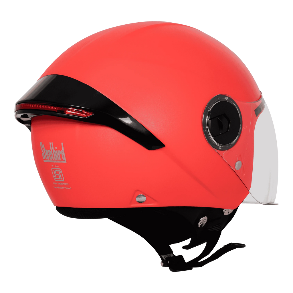 Steelbird Sbh-64 Zip Rf cherry red Half Face Helmet