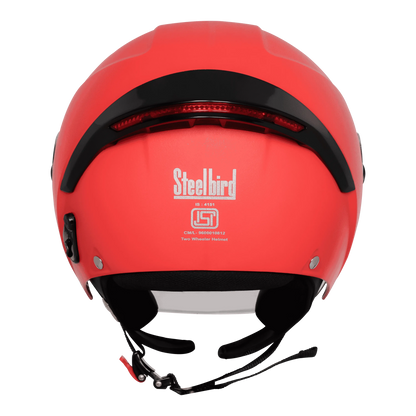 Steelbird Sbh-64 Zip Rf cherry red Half Face Helmet
