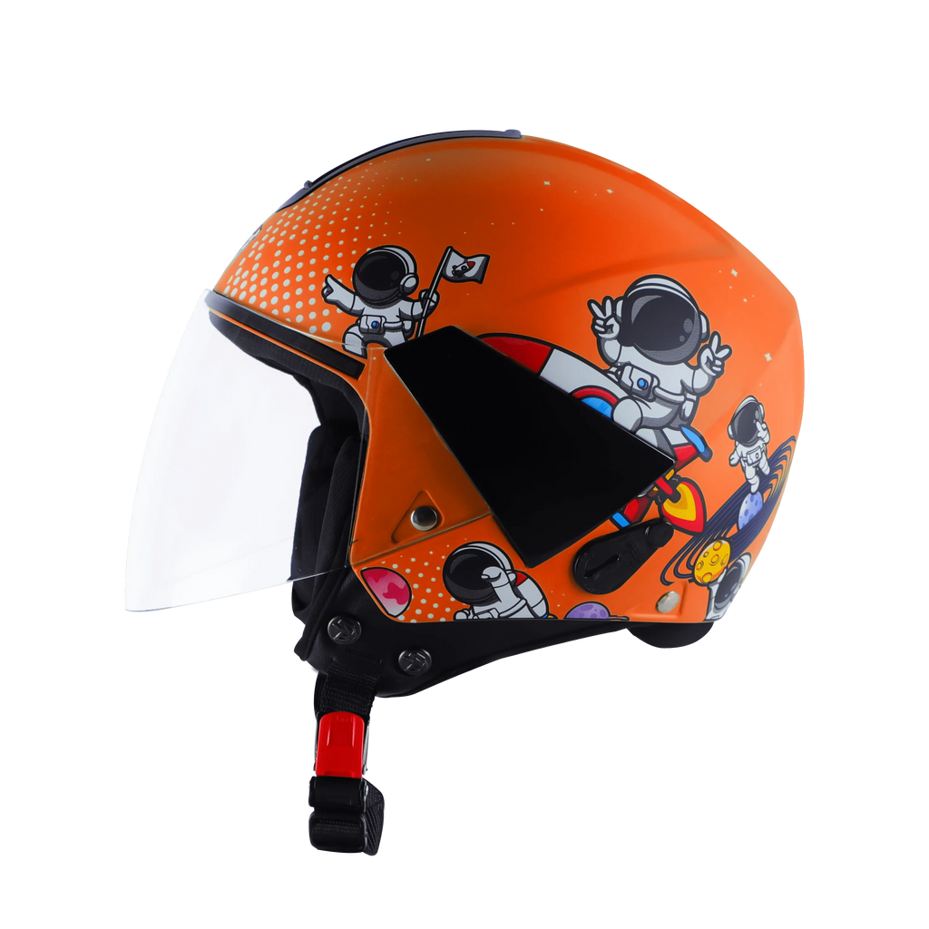 Steelbird Sbh5 Astronaut Orange Half Face Helmet