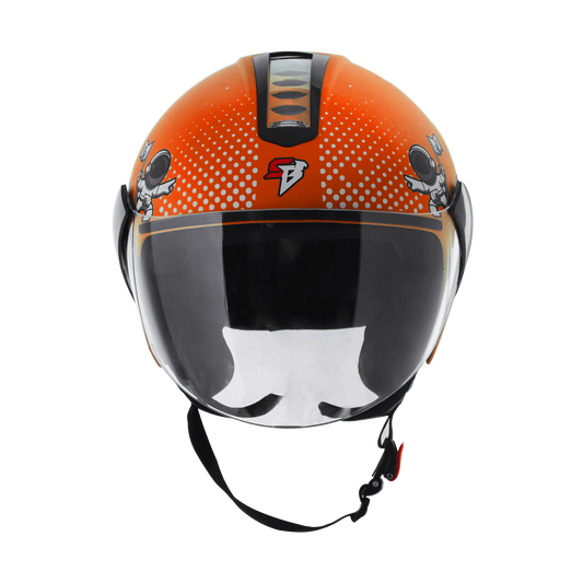 Steelbird Sbh5 Astronaut Orange Half Face Helmet