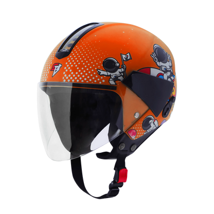 Steelbird Sbh5 Astronaut Orange Half Face Helmet