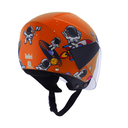 Steelbird Sbh5 Astronaut Orange Half Face Helmet
