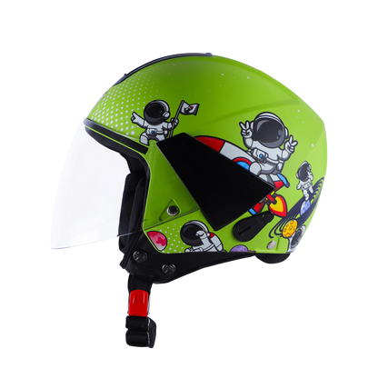 Steelbird Sbh5 Astronaut Yellow Green Half Face Helmet