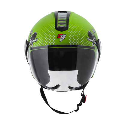 Steelbird Sbh5 Astronaut Yellow Green Half Face Helmet