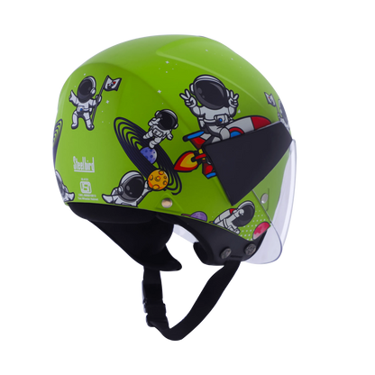 Steelbird Sbh5 Astronaut Yellow Green Half Face Helmet