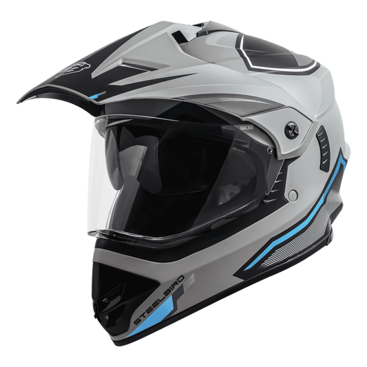 STEELBIRD Sbh 13 Racer Grey Gray Full Face Helmet