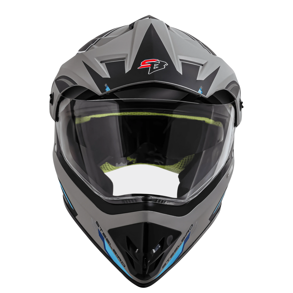 STEELBIRD Sbh 13 Racer Grey Gray Full Face Helmet