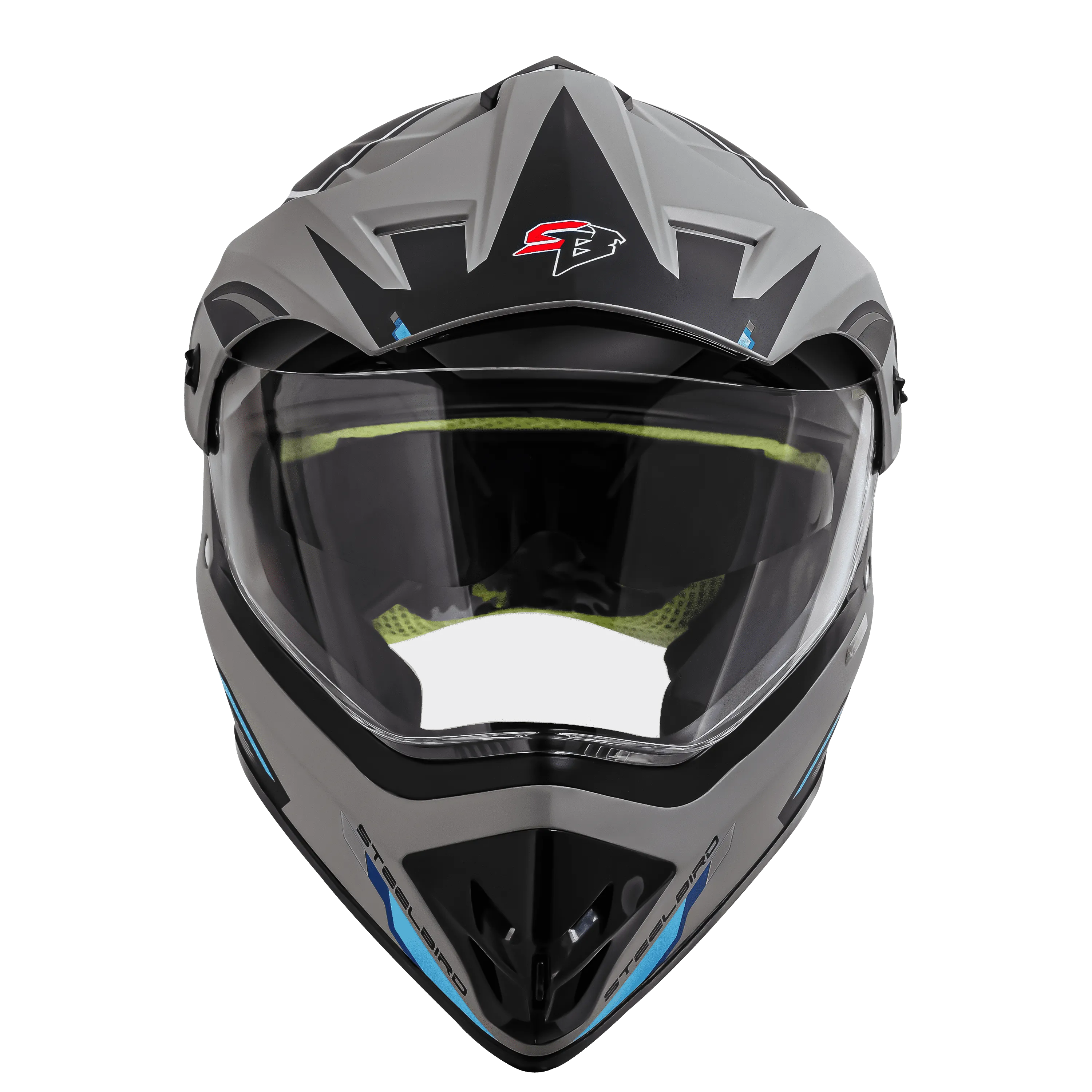 STEELBIRD Sbh 13 Racer Grey Gray Full Face Helmet