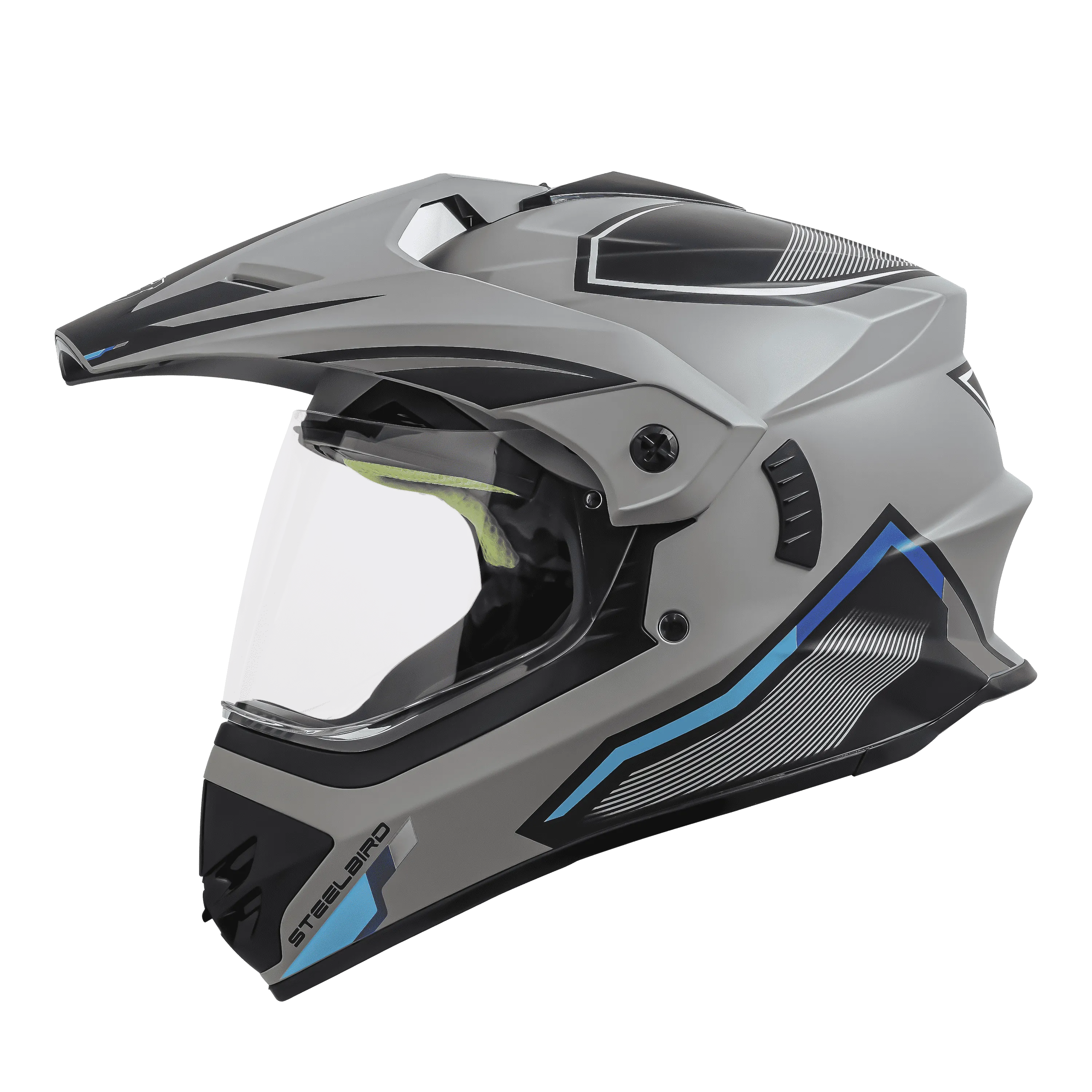STEELBIRD Sbh 13 Racer Grey Gray Full Face Helmet