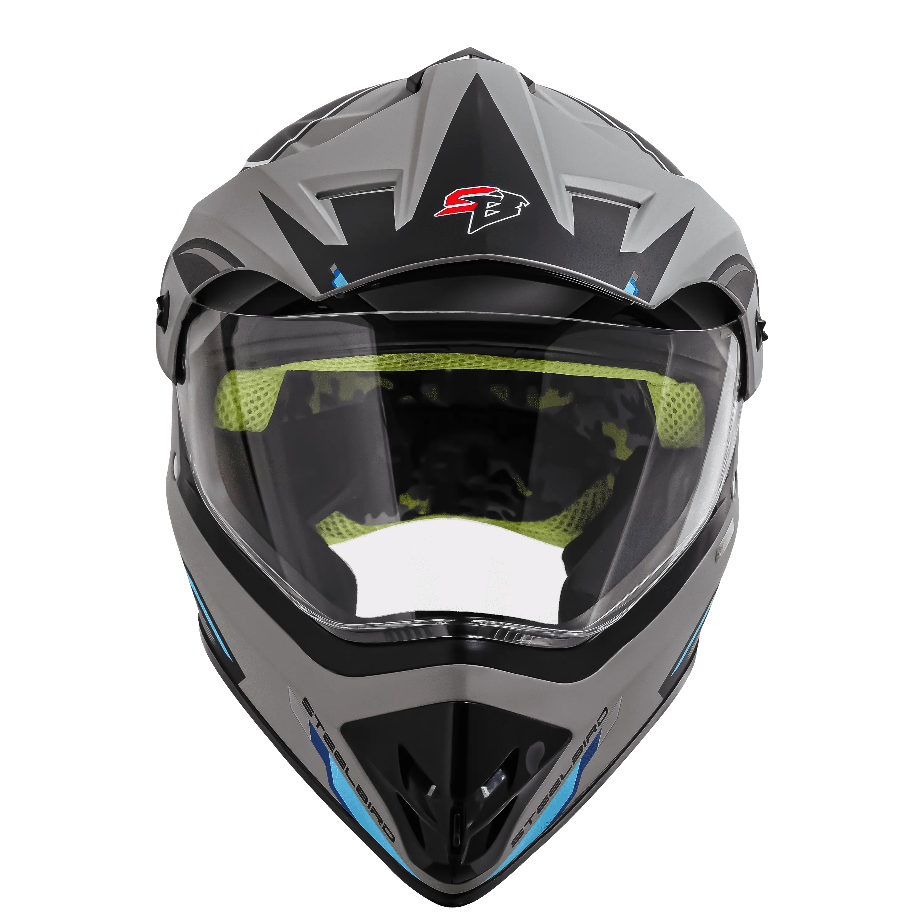 STEELBIRD Sbh 13 Racer Grey Gray Full Face Helmet