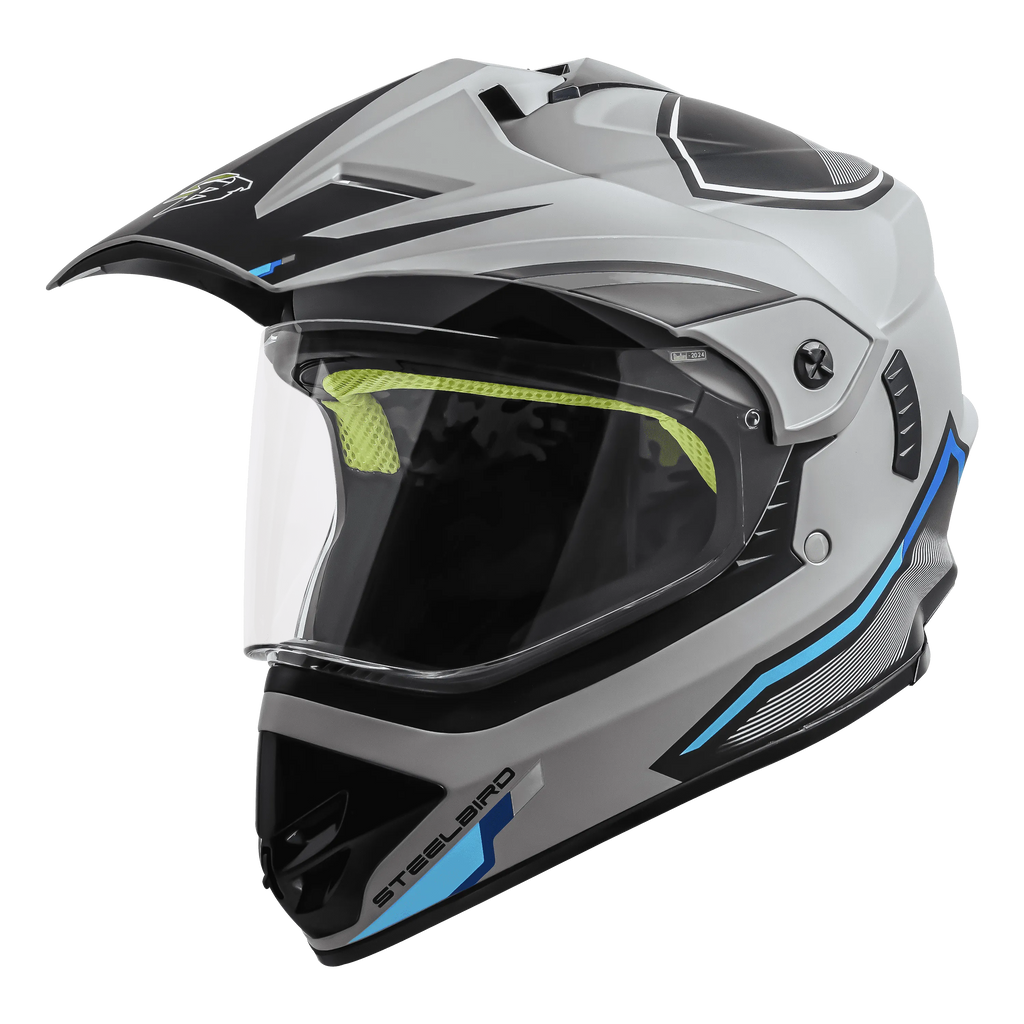 STEELBIRD Sbh 13 Racer Grey Gray Full Face Helmet