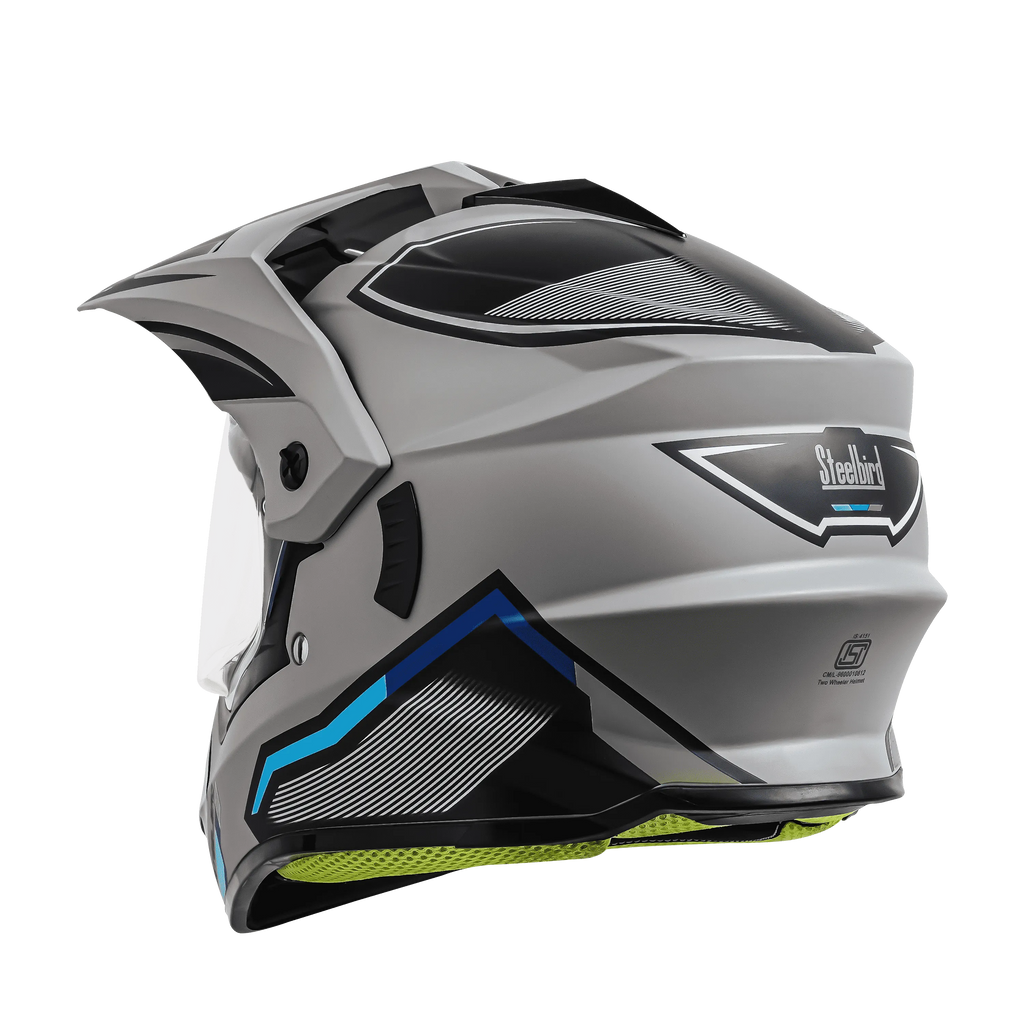 STEELBIRD Sbh 13 Racer Grey Gray Full Face Helmet