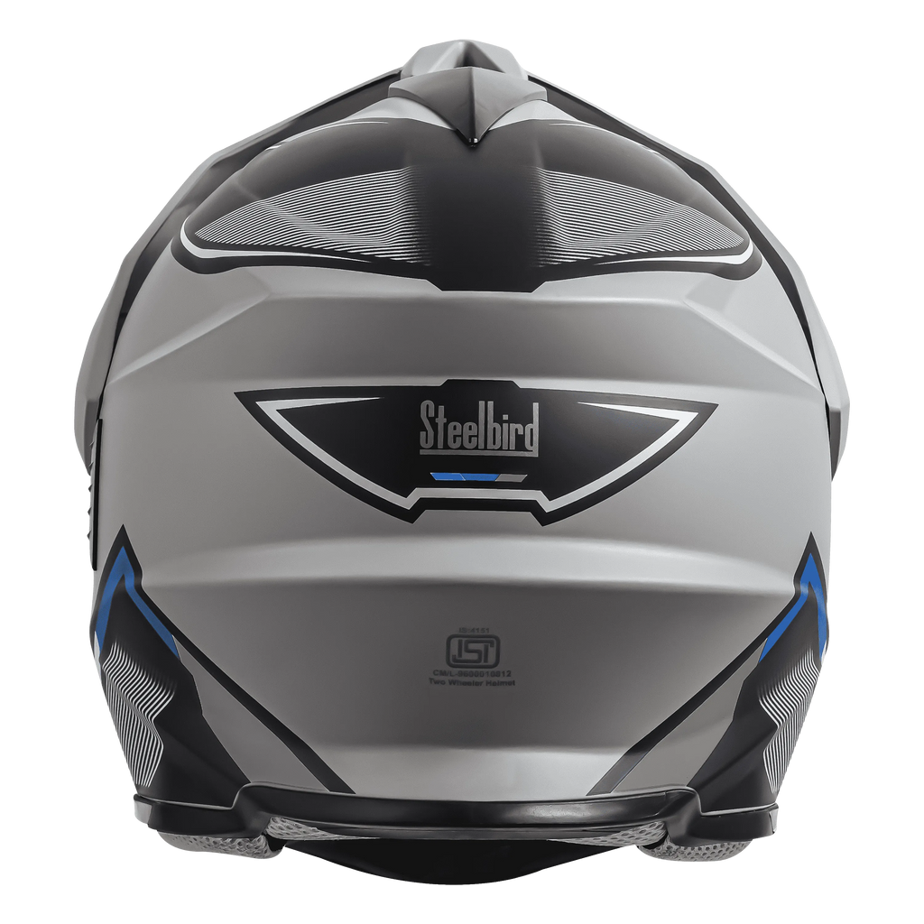STEELBIRD Sbh 13 Racer Grey Gray Full Face Helmet
