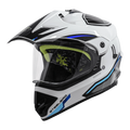 STEELBIRD Sbh 13 Racer White Blue Off Road Helmet