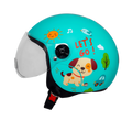 Steelbird Sbh 16 Let's Go Cyan Green Red Half Face Helmet