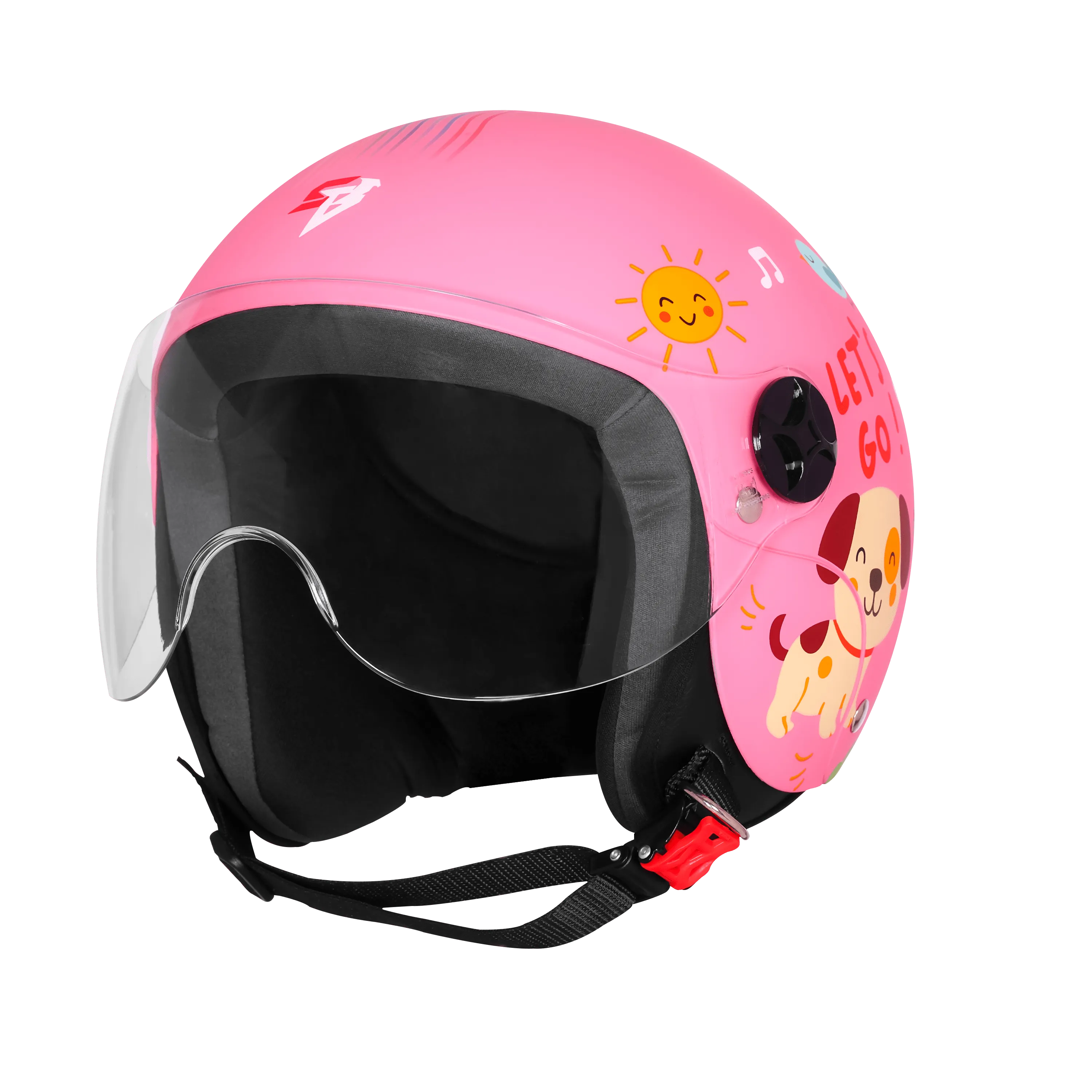 Steelbird Sbh 16 Let's go Dark Pink Red Half Face Helmet