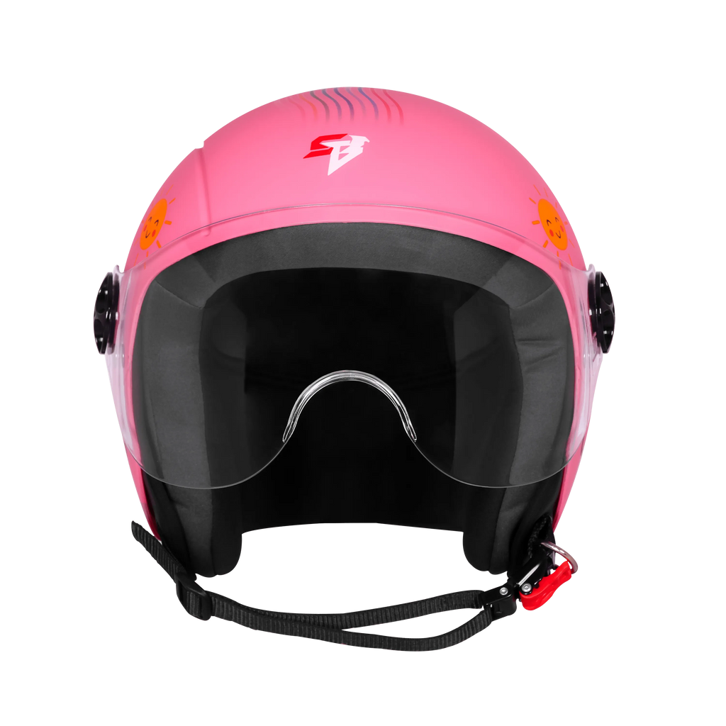 Steelbird Sbh 16 Let's go Dark Pink Red Half Face Helmet