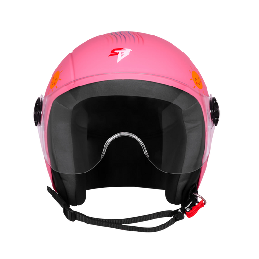 Steelbird Sbh 16 Let's go Dark Pink Red Half Face Helmet