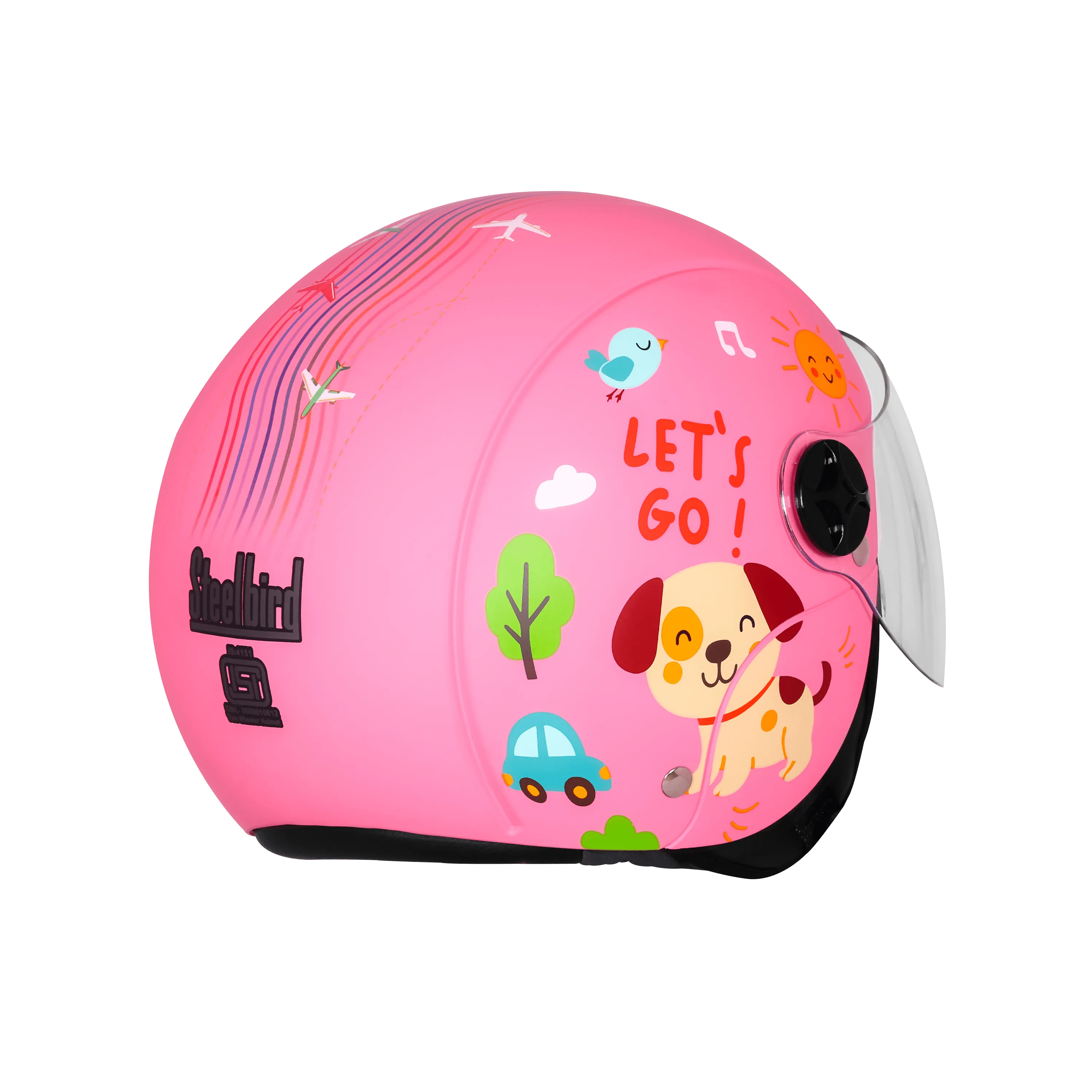 Steelbird Sbh 16 Let's go Dark Pink Red Half Face Helmet