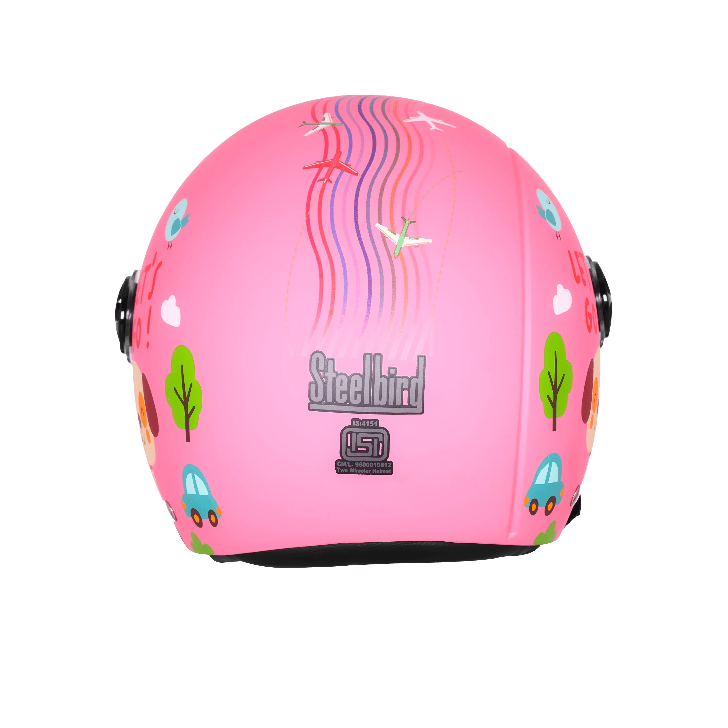 Steelbird Sbh 16 Let's go Dark Pink Red Half Face Helmet