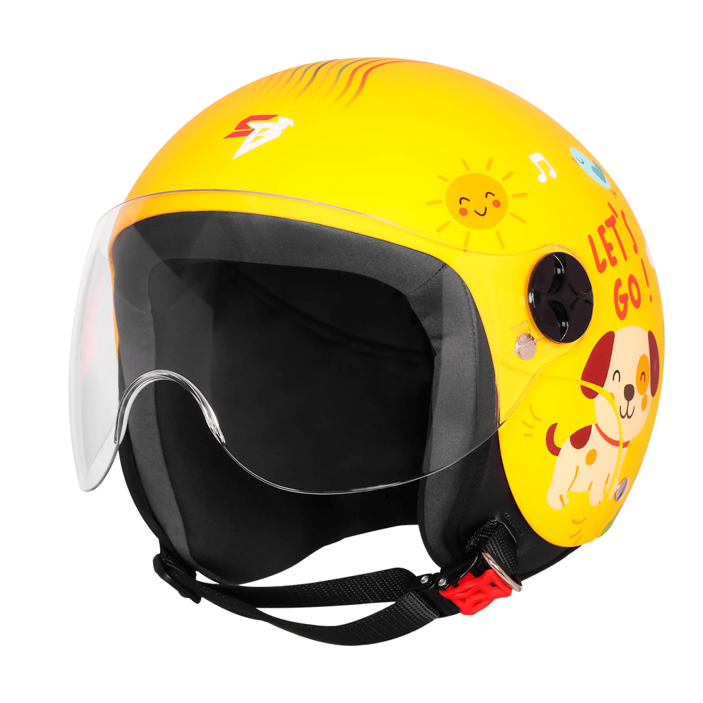 Steelbird Sbh 16 Let's go Moon Yellow Half Face Helmet