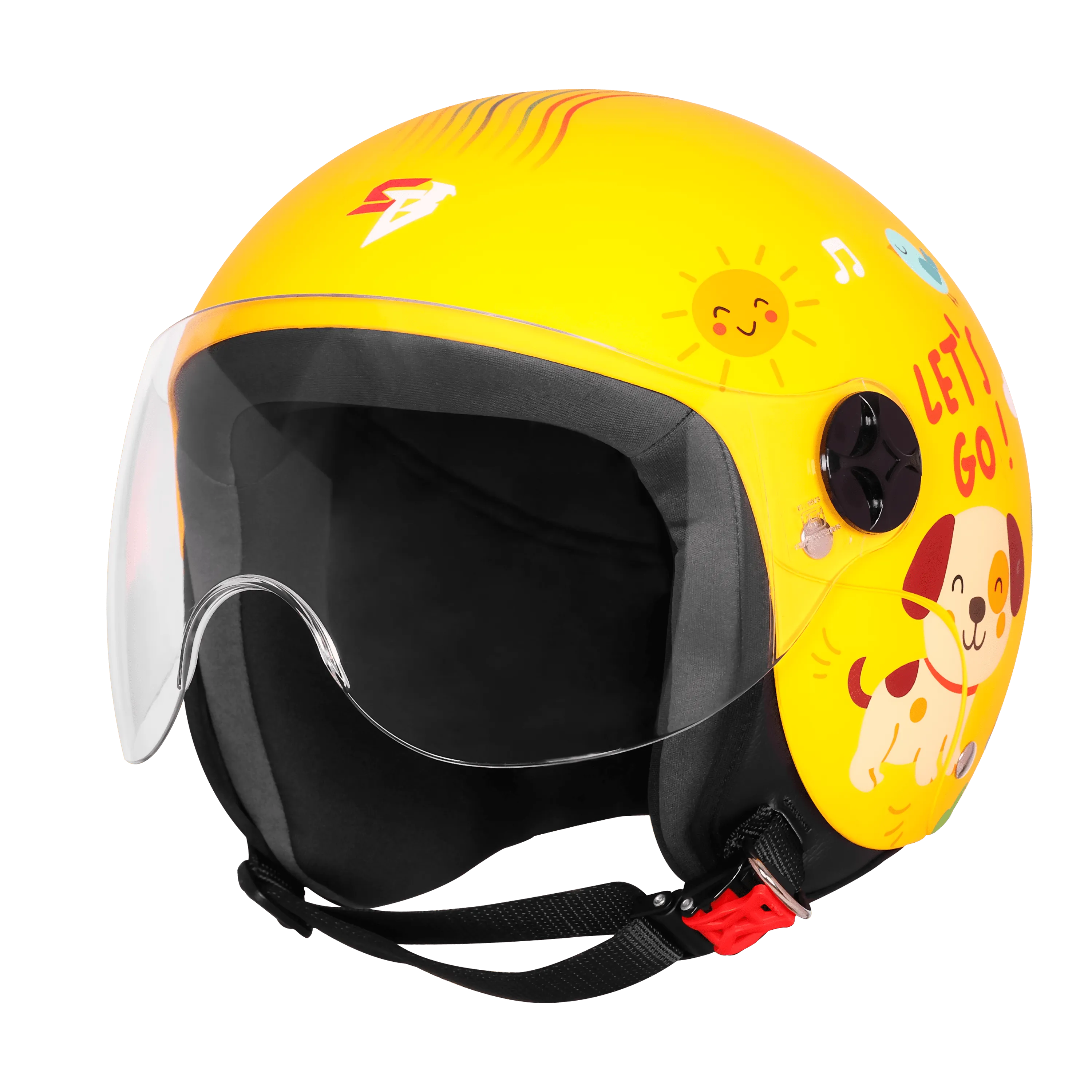 Steelbird Sbh 16 Let's go Moon Yellow Half Face Helmet