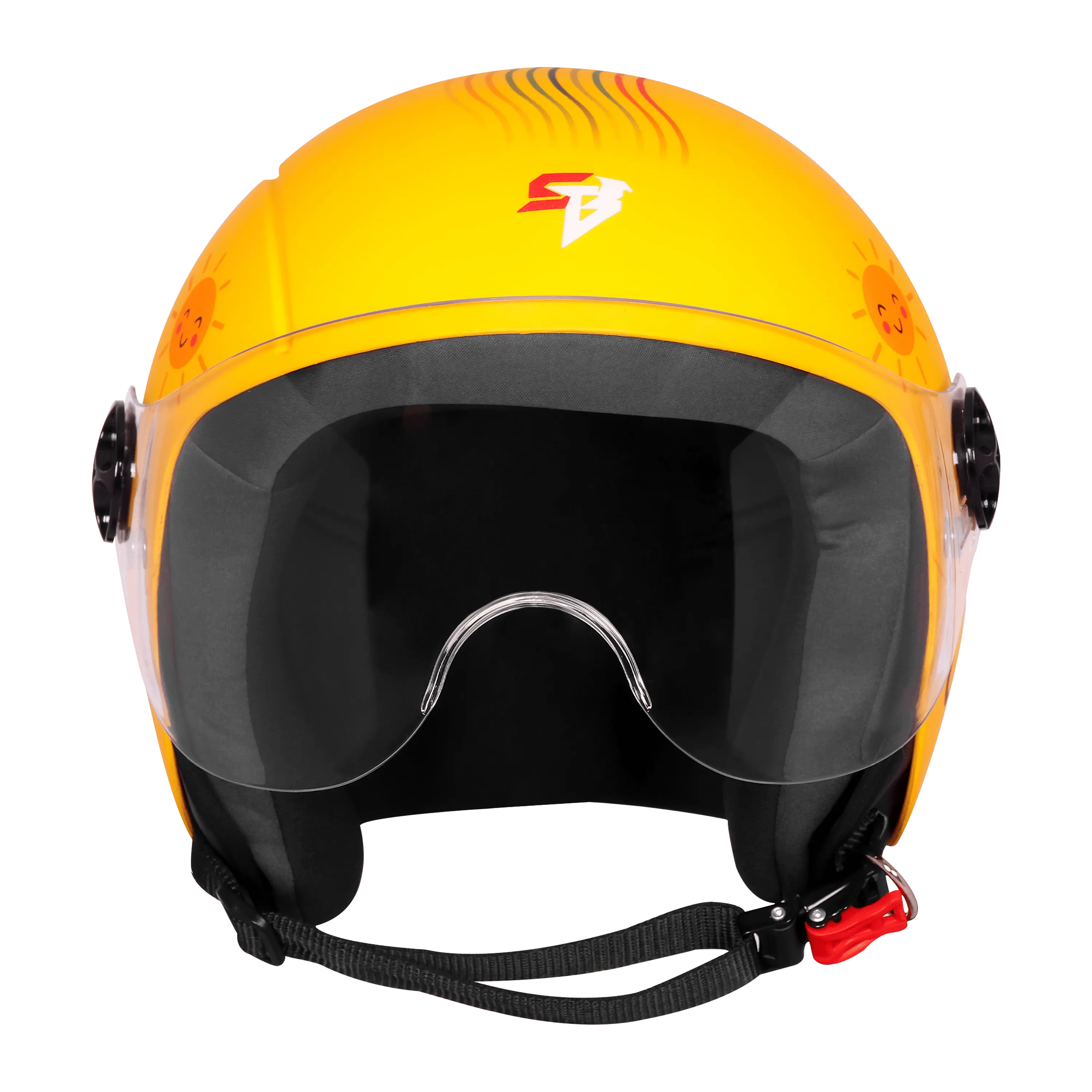 Steelbird Sbh 16 Let's go Moon Yellow Half Face Helmet
