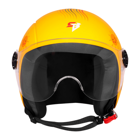 Steelbird Sbh 16 Let's go Moon Yellow Half Face Helmet
