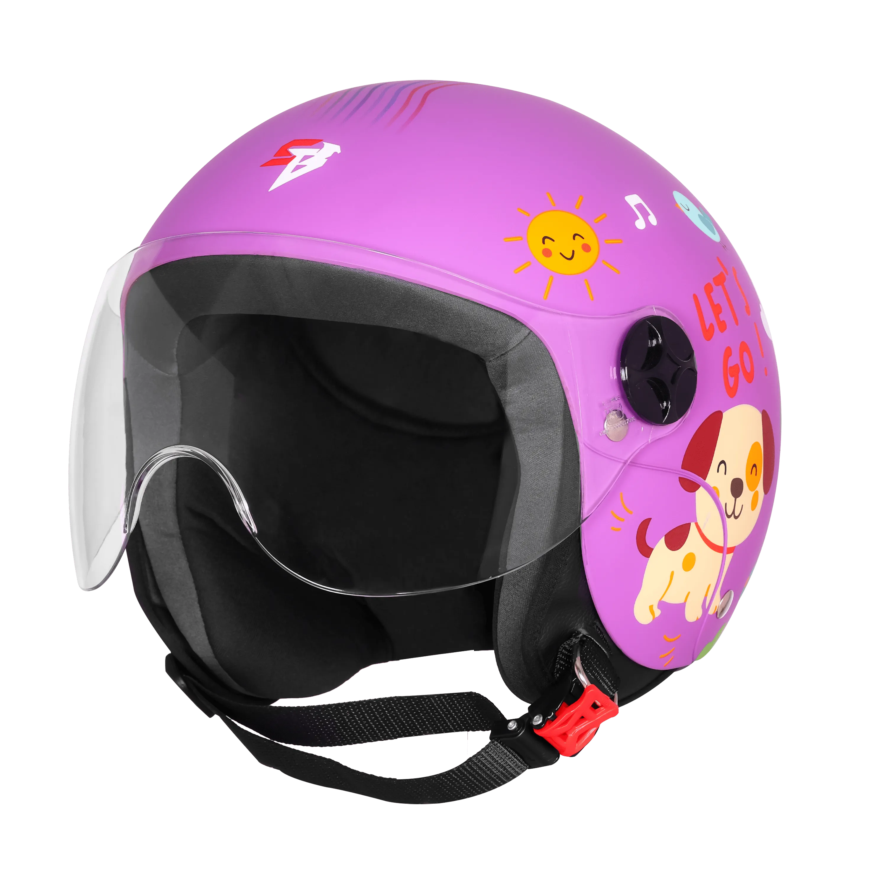 Steelbird Sbh 16 Let's Go Purple Red Half Face Helmet