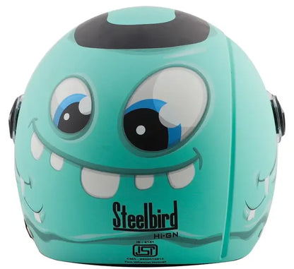 Steelbird Sbh 16 Skip Toad Caribean Green Half Face Helmet