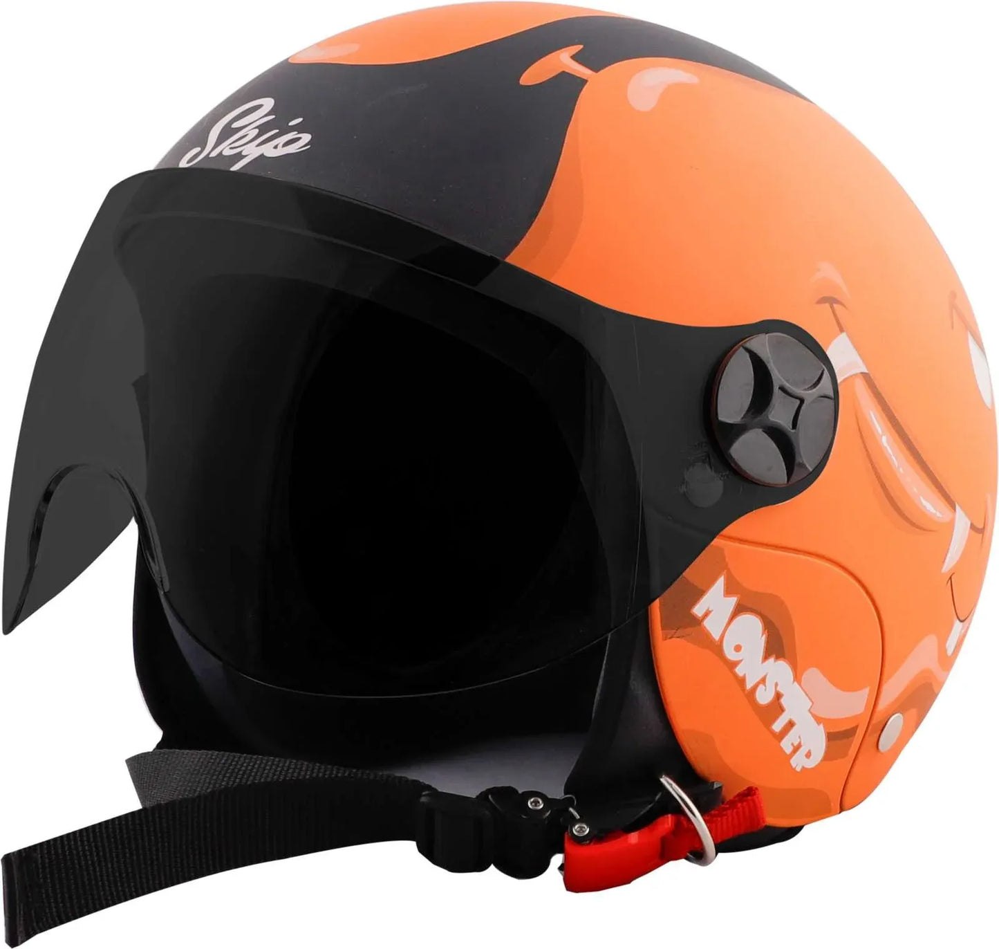 Steelbird Sbh 16 Skip Toad Coral Orange Half Face Helmet