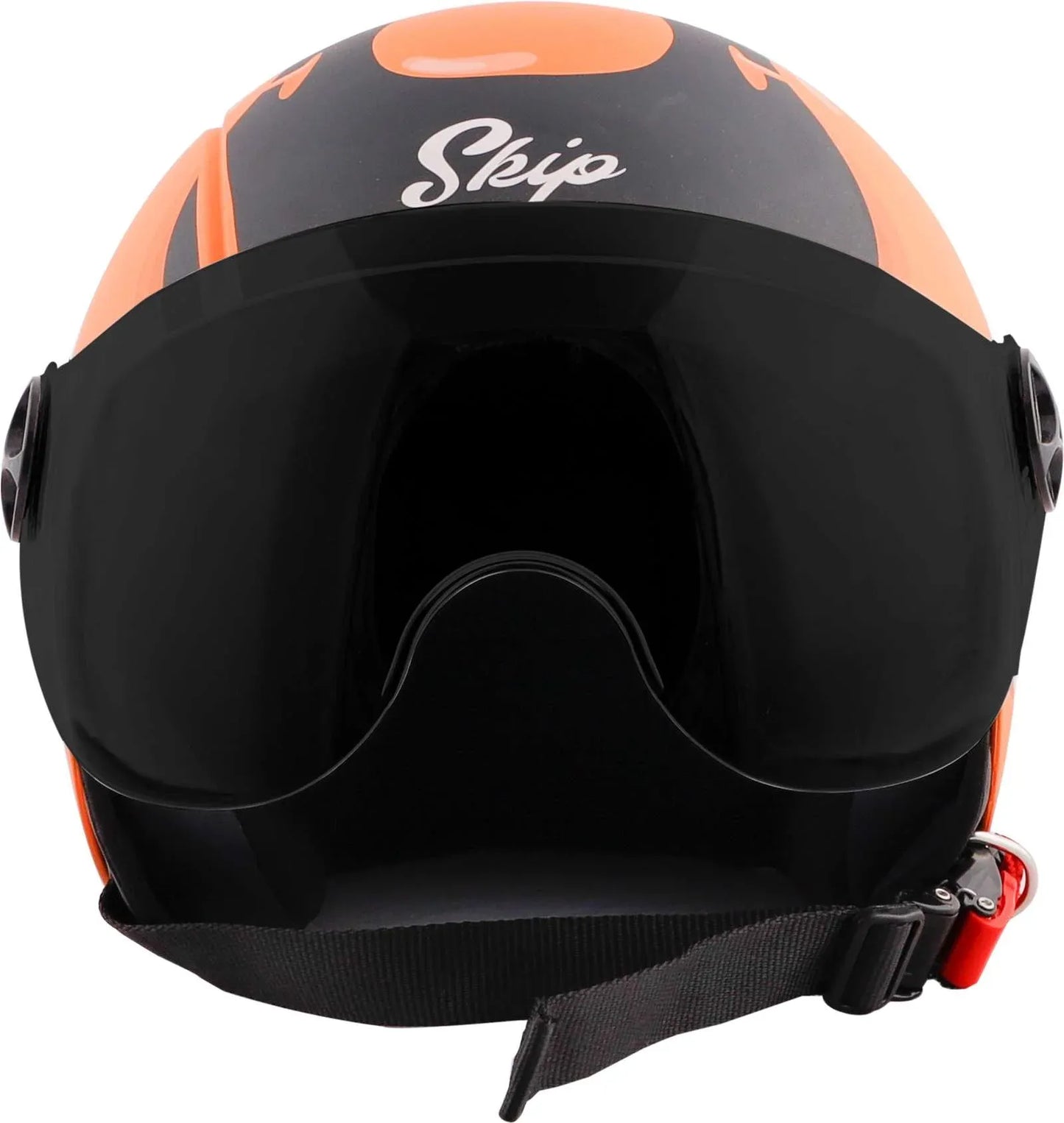 Steelbird Sbh 16 Skip Toad Coral Orange Half Face Helmet