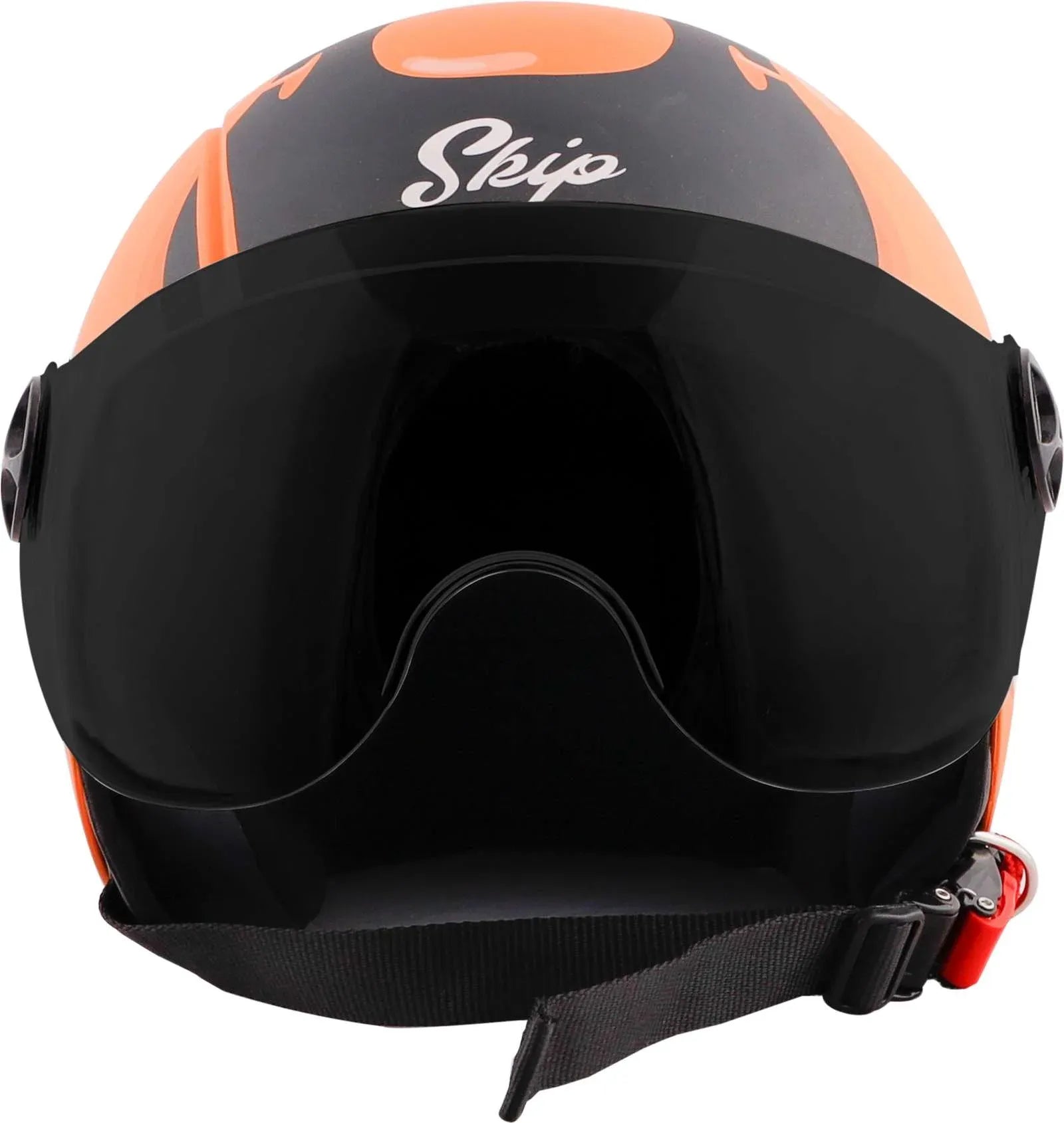 Steelbird Sbh 16 Skip Toad Coral Orange Half Face Helmet