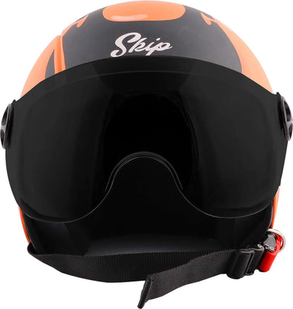 Steelbird Sbh 16 Skip Toad Coral Orange Half Face Helmet